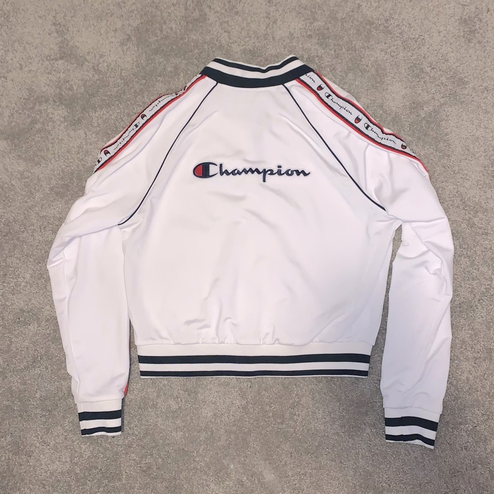 White Champion Track Jacket